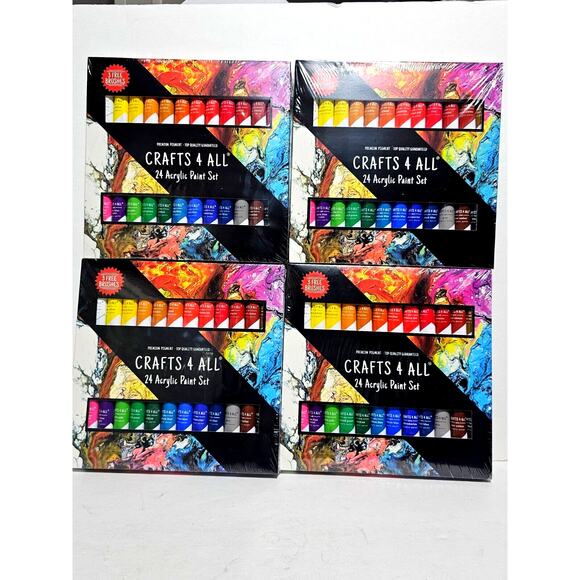 Crafts 4 All Acrylic Paint Sets 4 Sets of 24 Count Craft Paint Sets - Picture 2 of 5